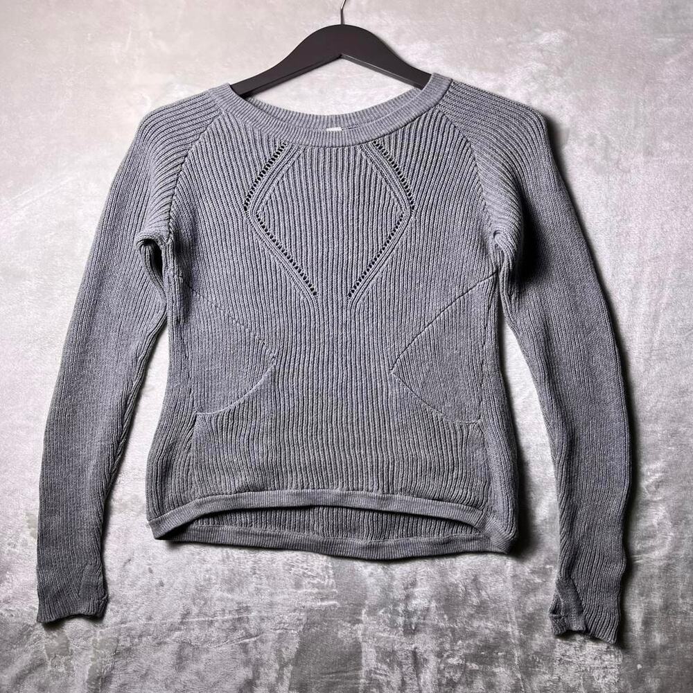 Lululemon The Sweater the Better Women's 6 Gray Savasana Yoga Layer Slim Cotton